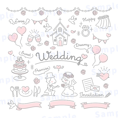 【フレーム】ウェディング素材【アイコン】