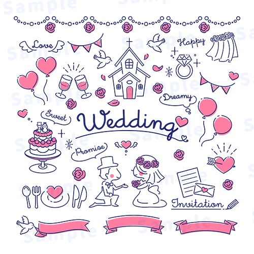 【フレーム】ウェディング素材【アイコン】