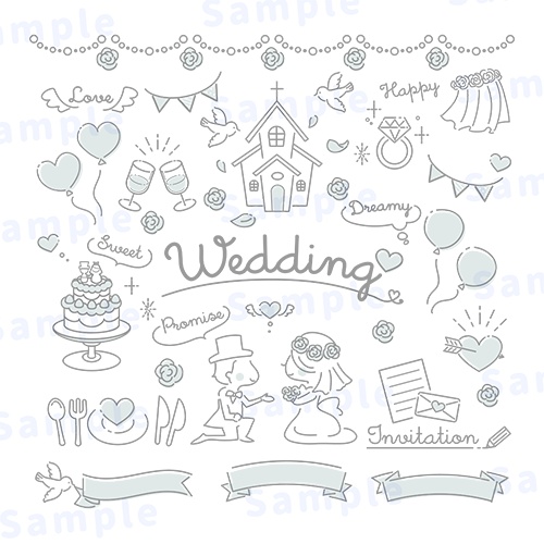 【フレーム】ウェディング素材【アイコン】