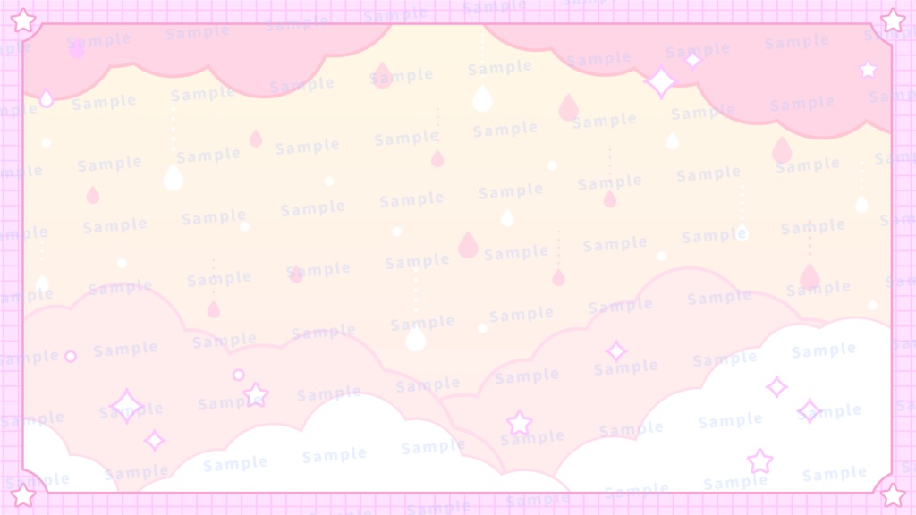 【配信フレーム】ゆめかわ雨模様な配信画面【配信オーバーレイ】