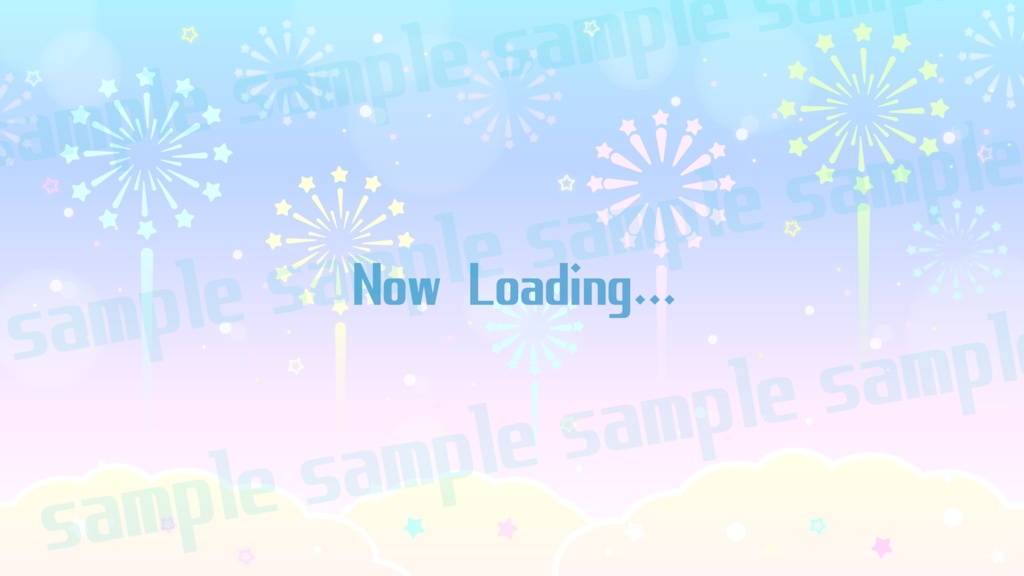 【動く配信フレーム】ゆめかわ花火の動く配信素材 淡色ver