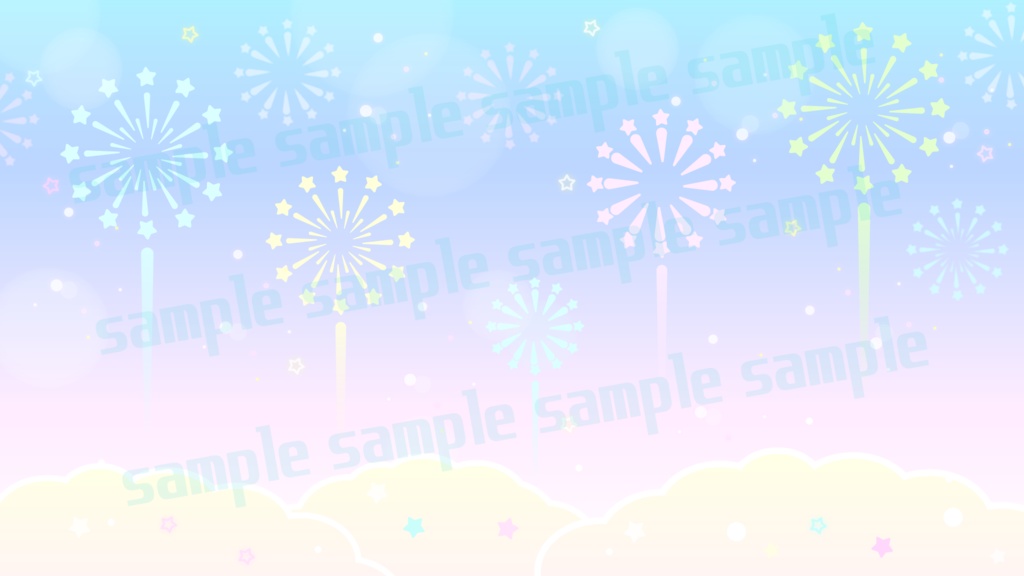 【動く配信フレーム】ゆめかわ花火の動く配信素材 淡色ver