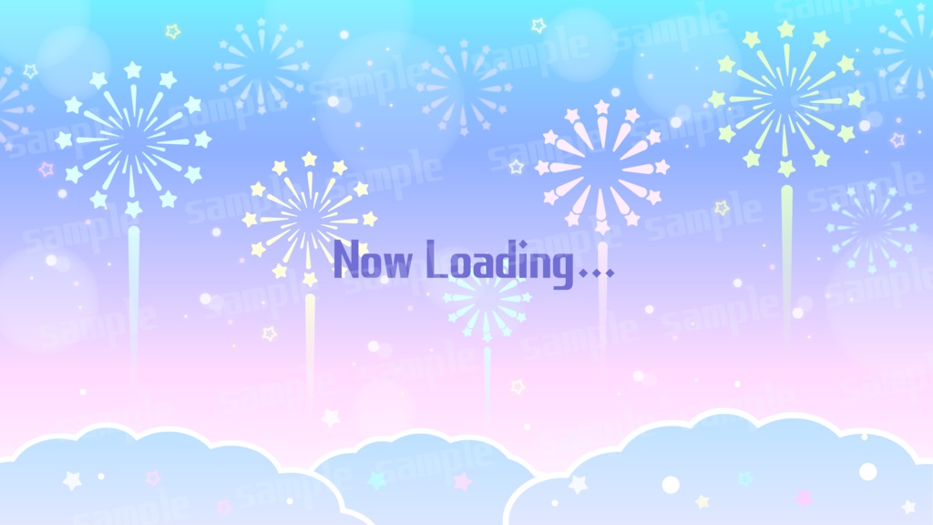 【動く配信フレーム】ゆめかわ花火の動く配信素材 濃色ver