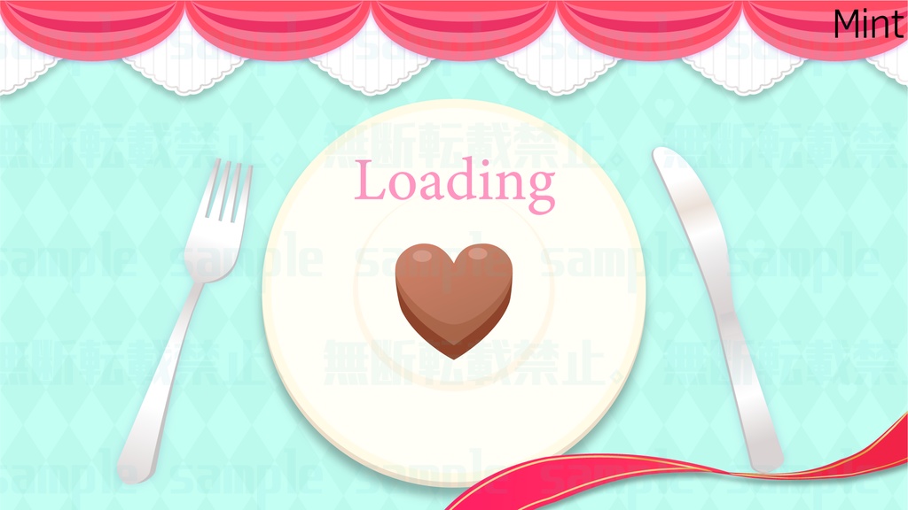 バレンタインに使える!チョコとテーブルセットの【配信素材】