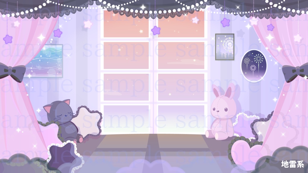 地雷系なお部屋の背景素材【配信素材】