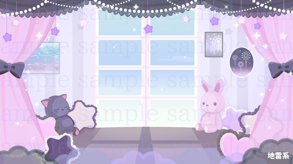 地雷系なお部屋の背景素材【配信素材】