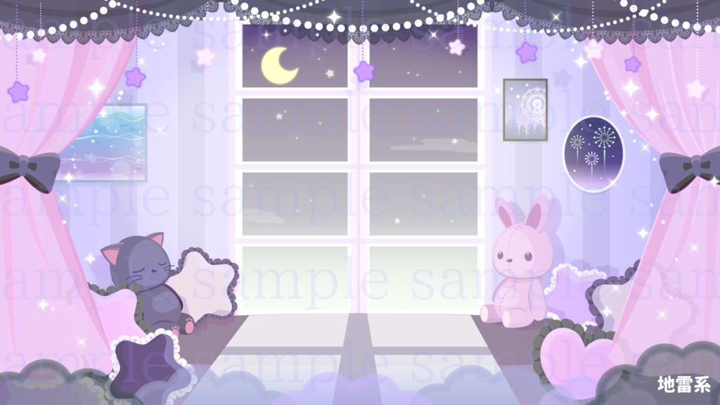 地雷系なお部屋の背景素材【配信素材】