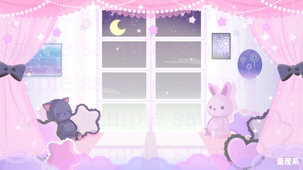 量産系なお部屋の背景素材【配信素材】