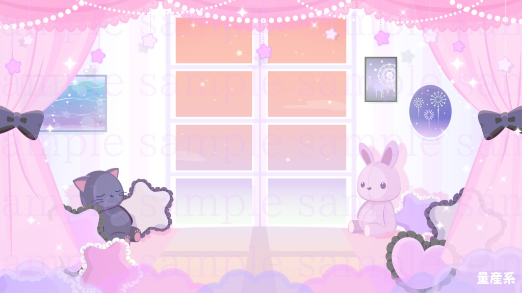 量産系なお部屋の背景素材【配信素材】