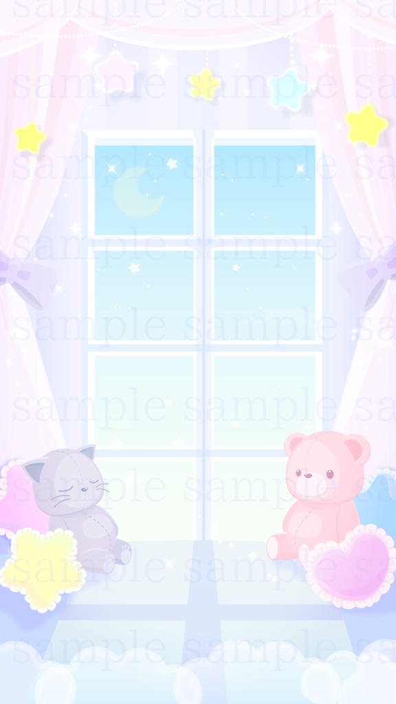 【縦型配信】夢見るお部屋の背景素材【配信素材】