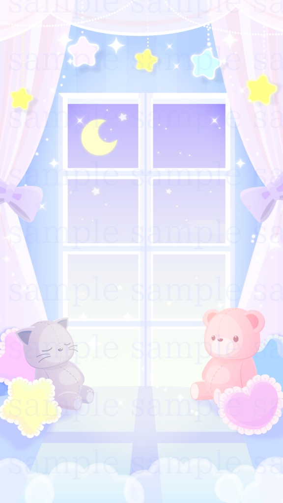 【縦型配信】夢見るお部屋の背景素材【配信素材】