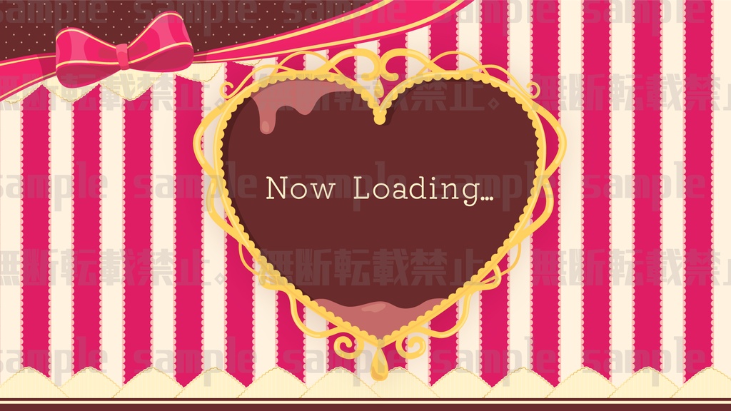 【配信素材】ハートショコラティックな配信背景素材 【縦型配信あり】