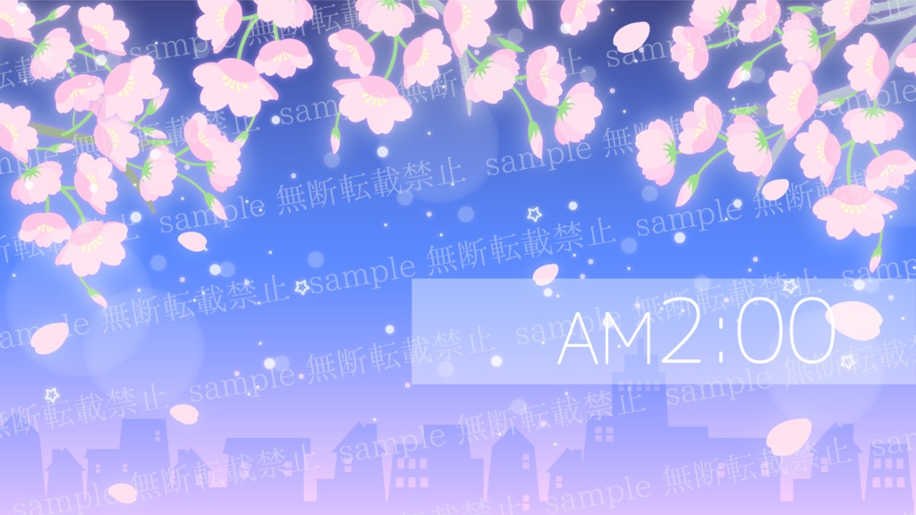 【動く背景素材】幻想的な夜桜の背景動画素材