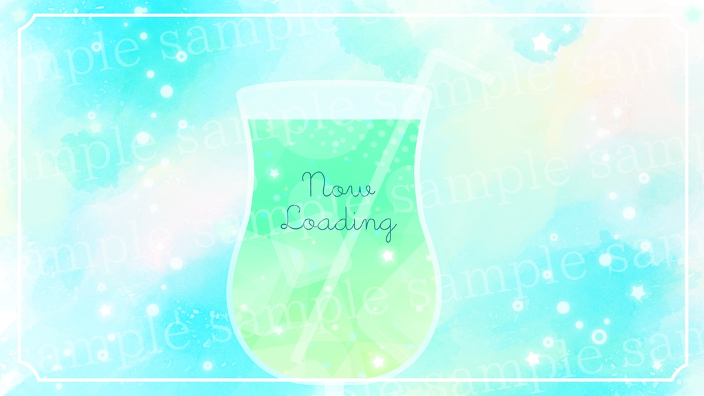 キラキラソーダの背景素材【配信素材セット】