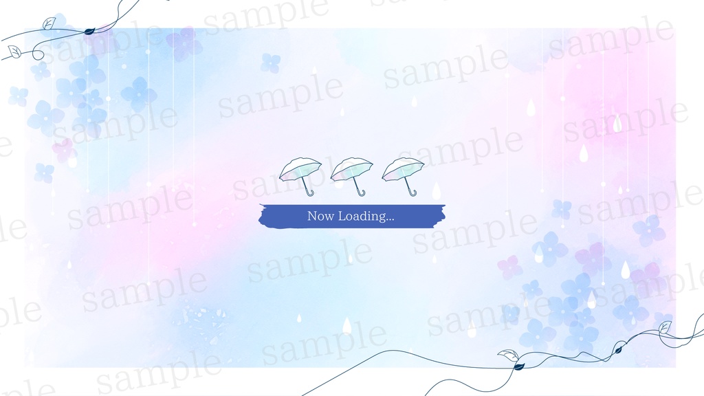 朝の雨と紫陽花の背景素材【配信素材】