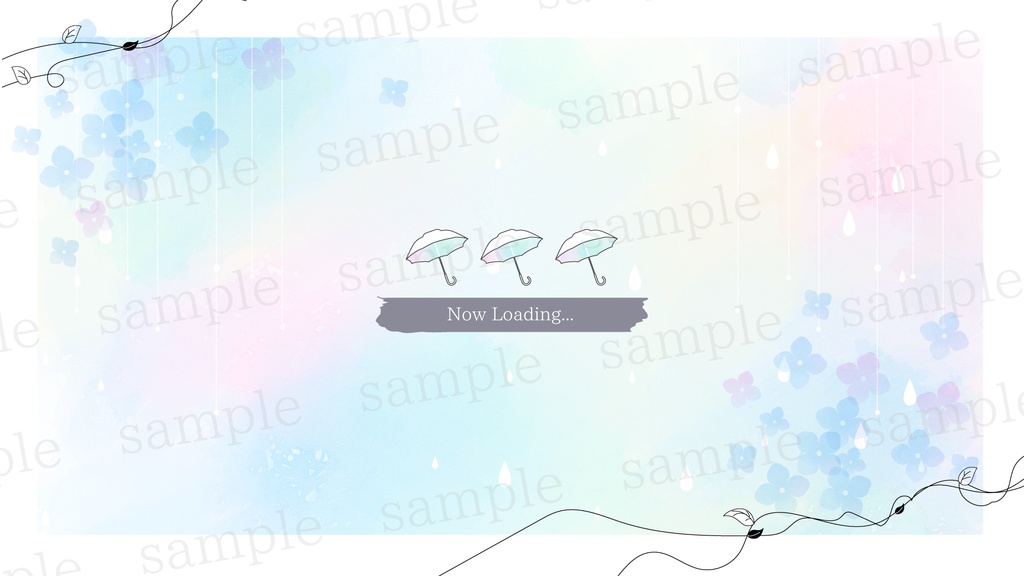 朝の雨と紫陽花の背景素材【配信素材】