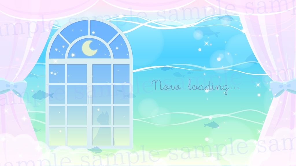 【配信素材】子猫が夢見る深海のお部屋素材【Vtuber Background】