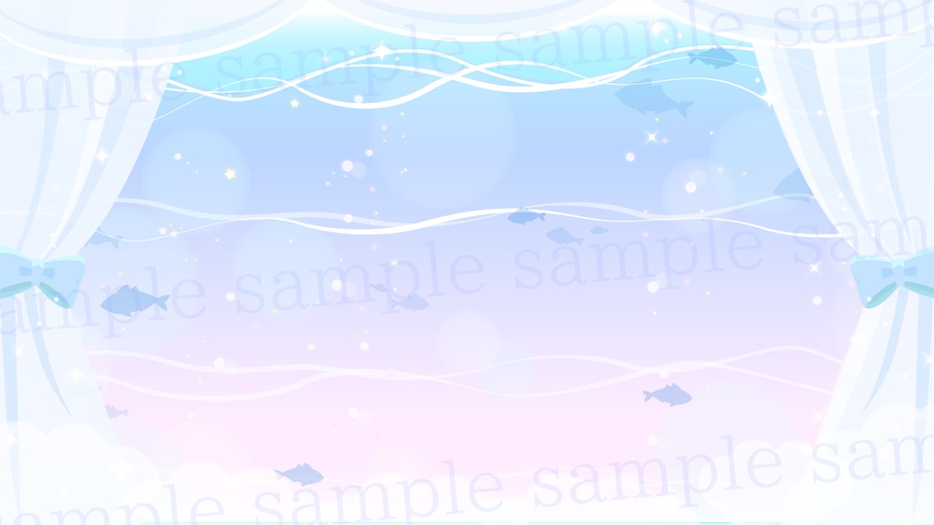 【配信素材】子猫が夢見る深海のお部屋素材【Vtuber Background】