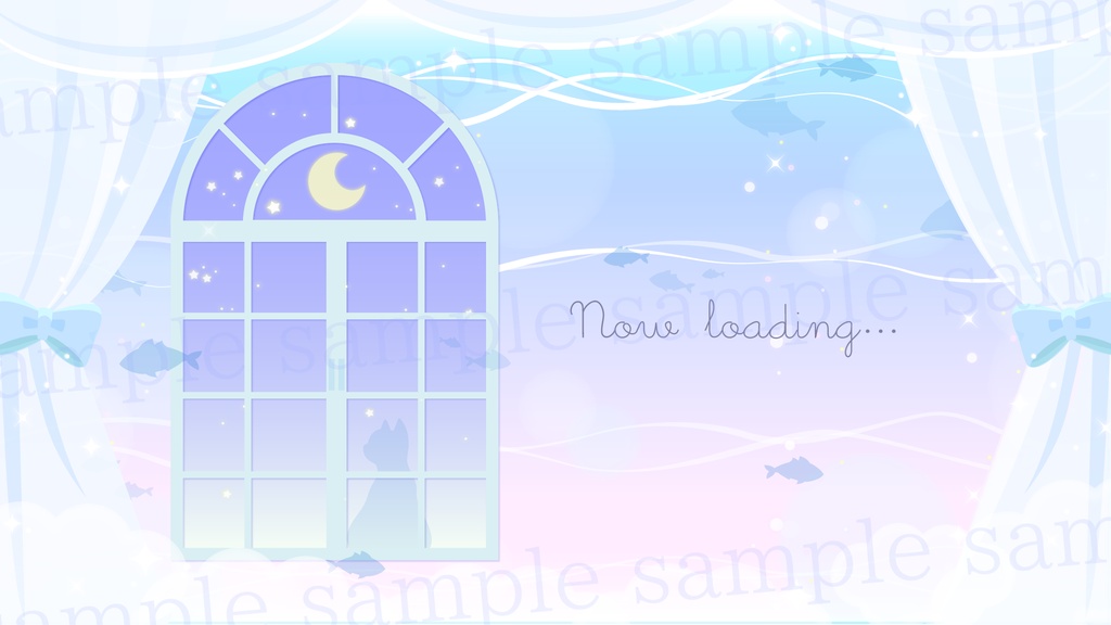 【配信素材】子猫が夢見る深海のお部屋素材【Vtuber Background】