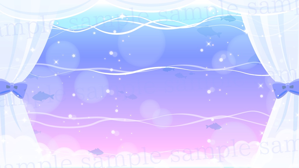 【配信素材】子猫が夢見る深海のお部屋素材【Vtuber Background】