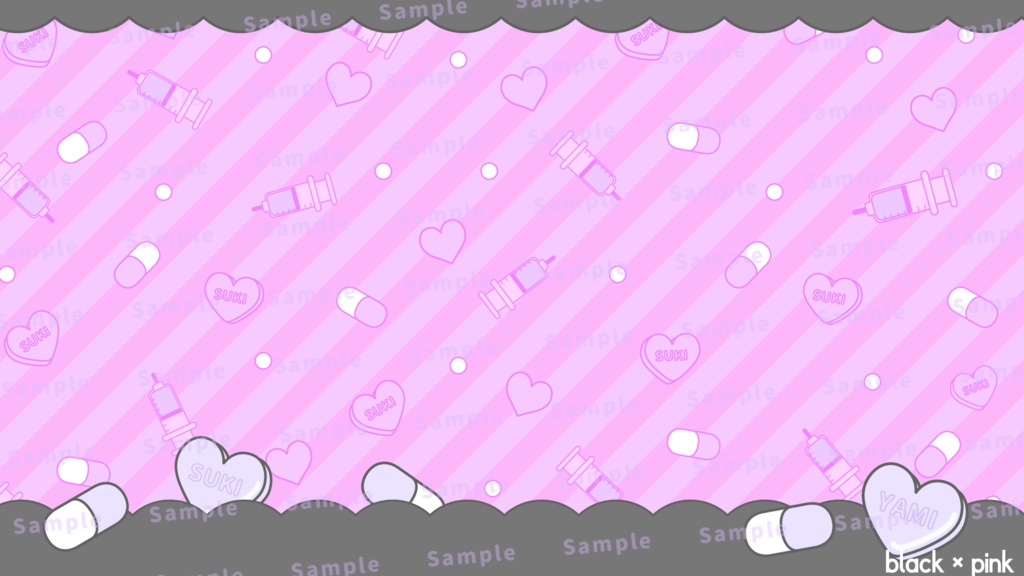 【配信背景】地雷系風な病みかわ配信画面【Vtuber Background】