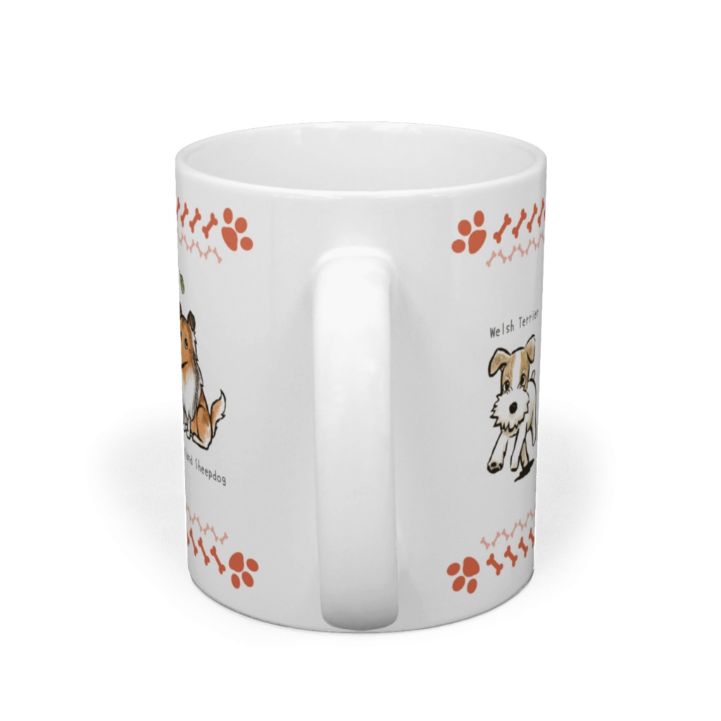 マグカップ犬B、ウエルシュテリア、サルーキー、コーギー、柴犬、シェルキー