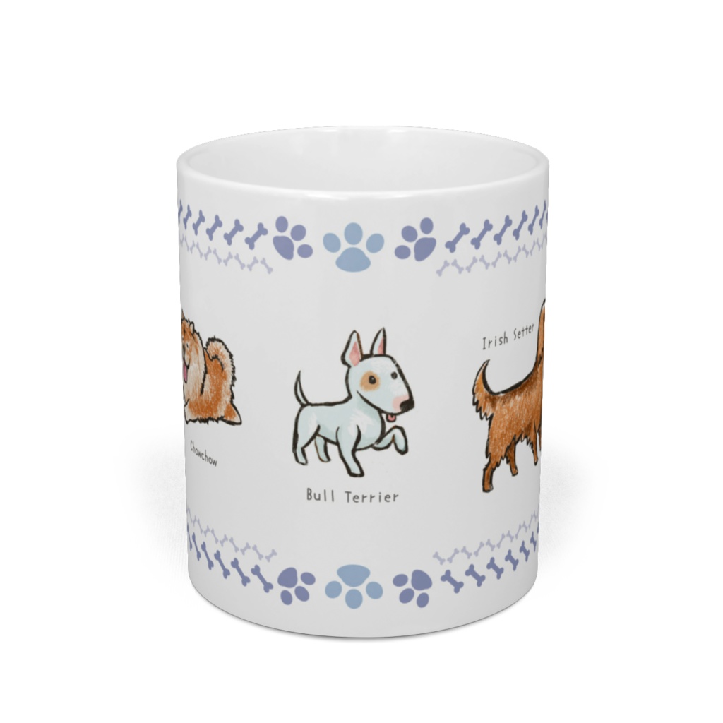 マグカップ犬E グレートデン、チャウチャウ、パグ、アイリッシュセッター、ブルテリア