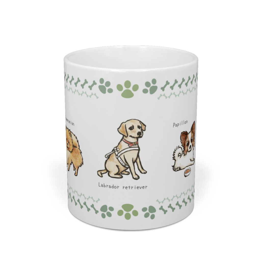 マグカップ犬G ボルゾイ、ポメラニアン、ラブラドール、パピヨン、コッカースパニエル