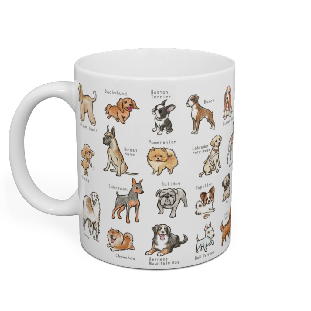 ドッグタッグ40犬種イラストマグカップ