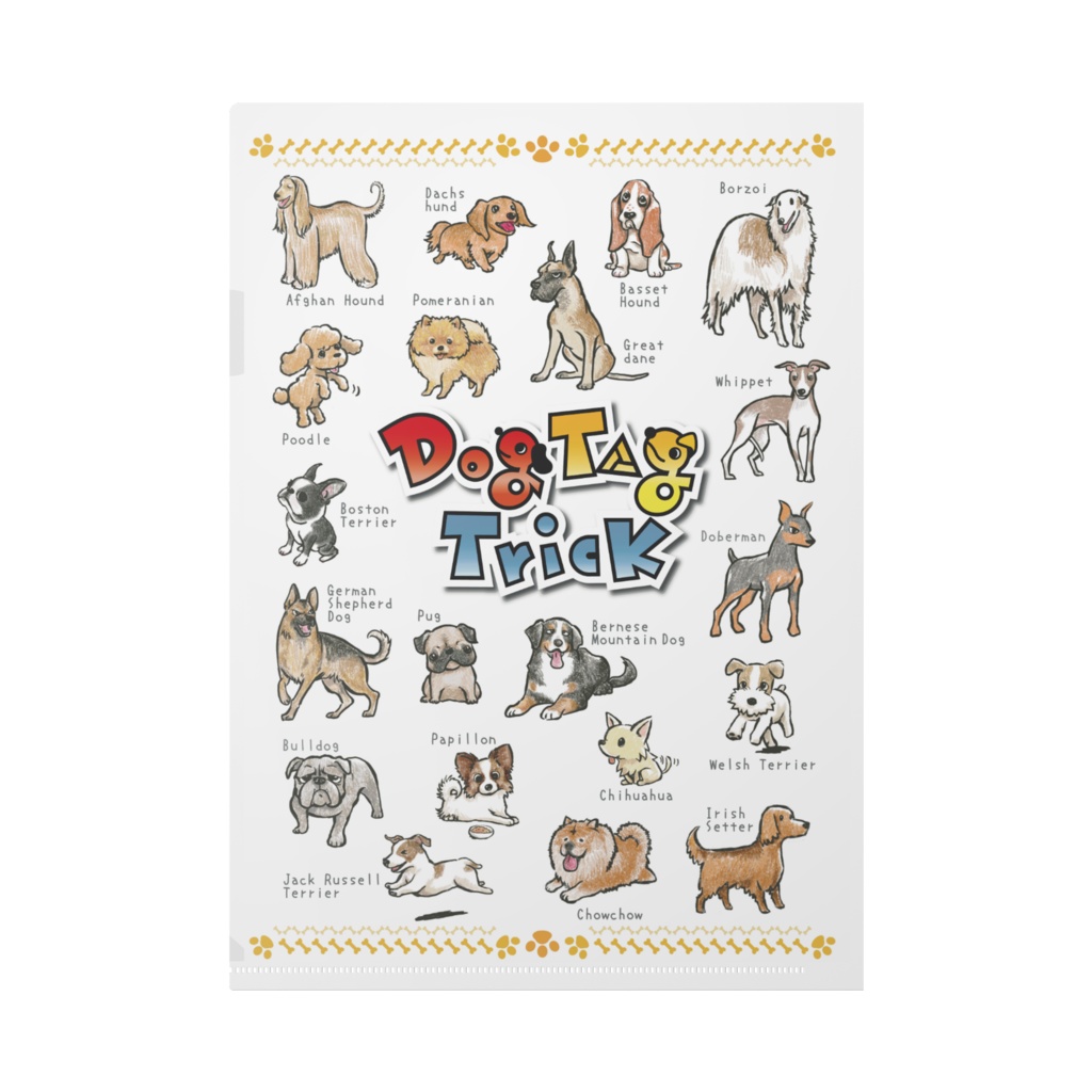 ドッグタッグクリアファイル犬40種