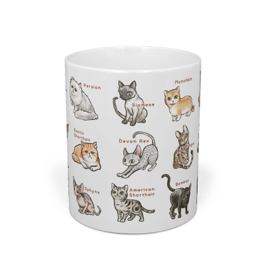 猫イラスト21種マグカップ