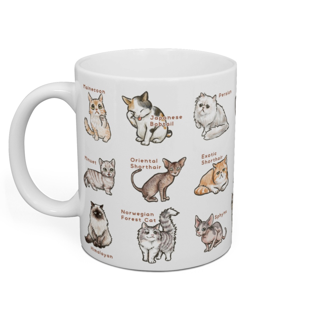 猫イラスト21種マグカップ