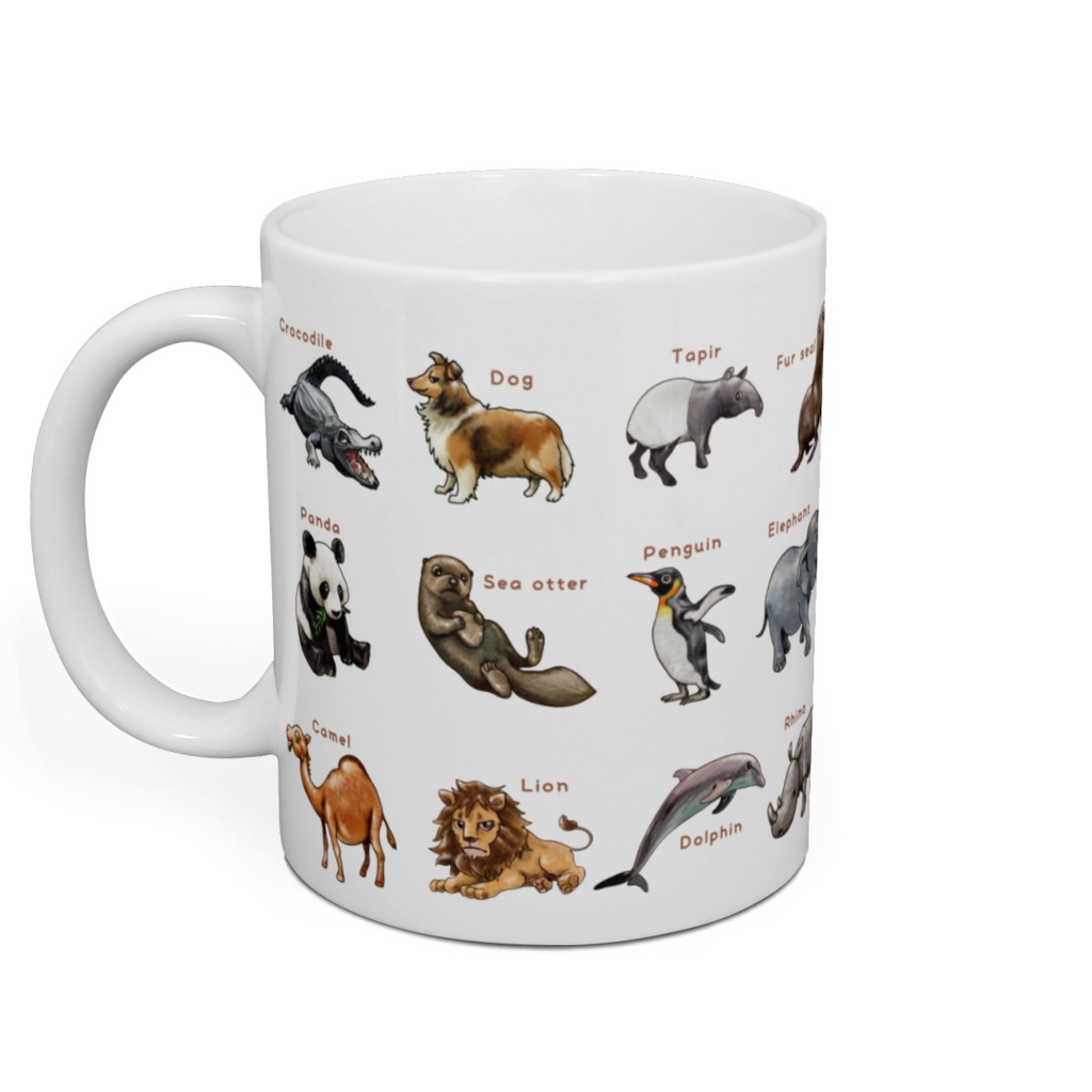 動物イラスト24種類マグカップ