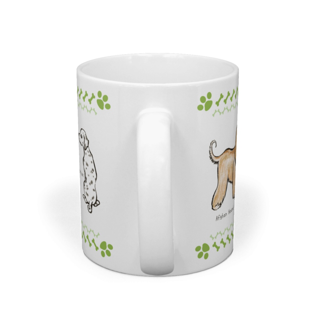 マグカップ犬H アフガンハウンド、ジャックラッセルテリア、バーニーズ、ボストンテリア、ダルメシアン。