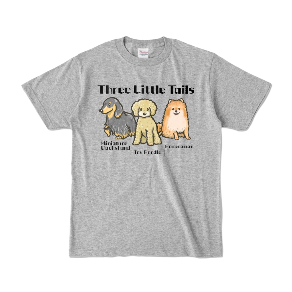Three Little Tails　Tシャツ（ダックスフント、プードル、ポメラニアン）