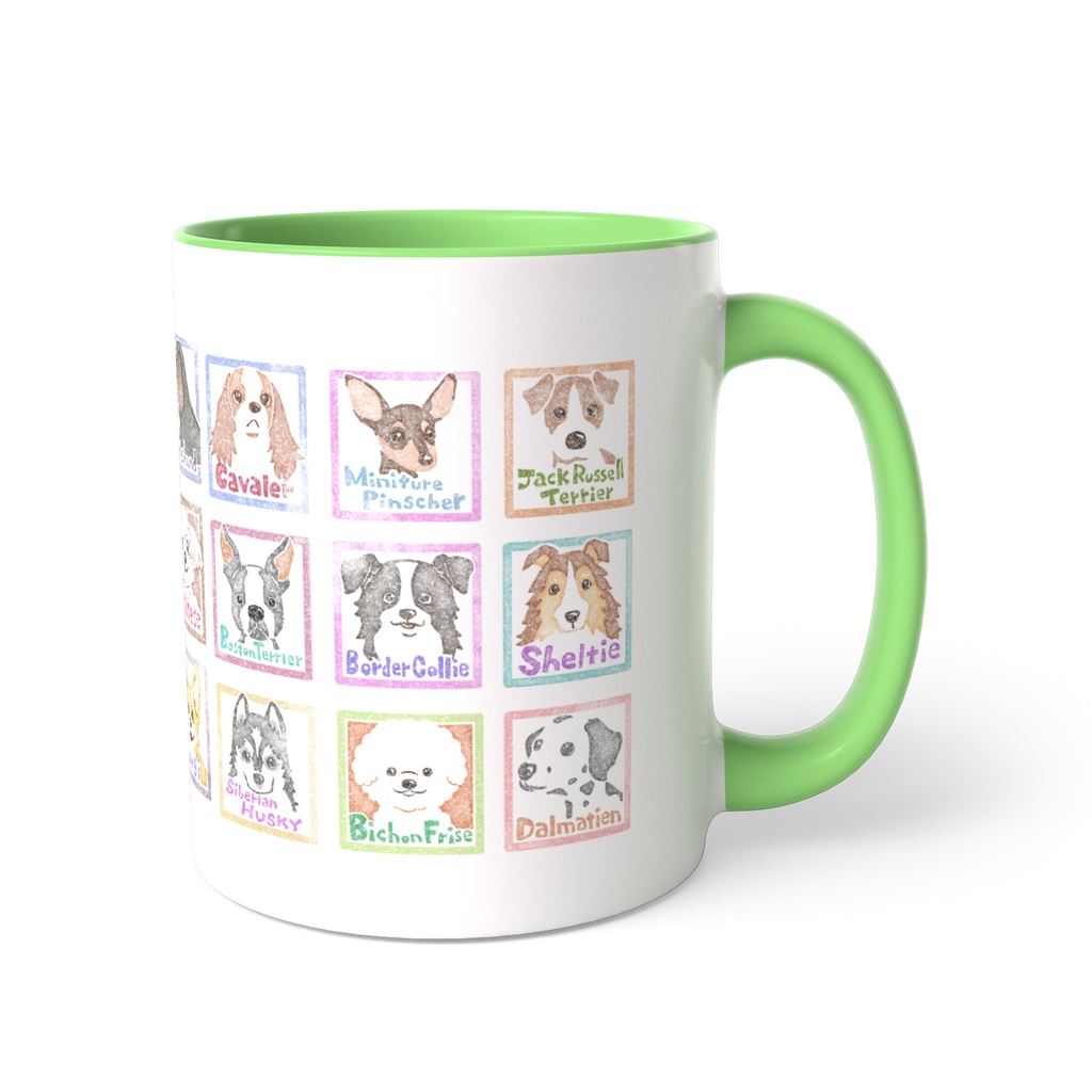 24種のワンちゃん勢ぞろい!犬イラストマグカップ|どこから見ても可愛いデザイン