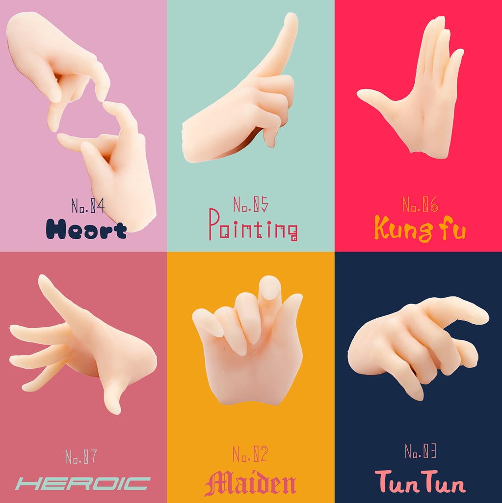 【DD用】ハンドパーツセット 01 - Basic - (6種12個) set