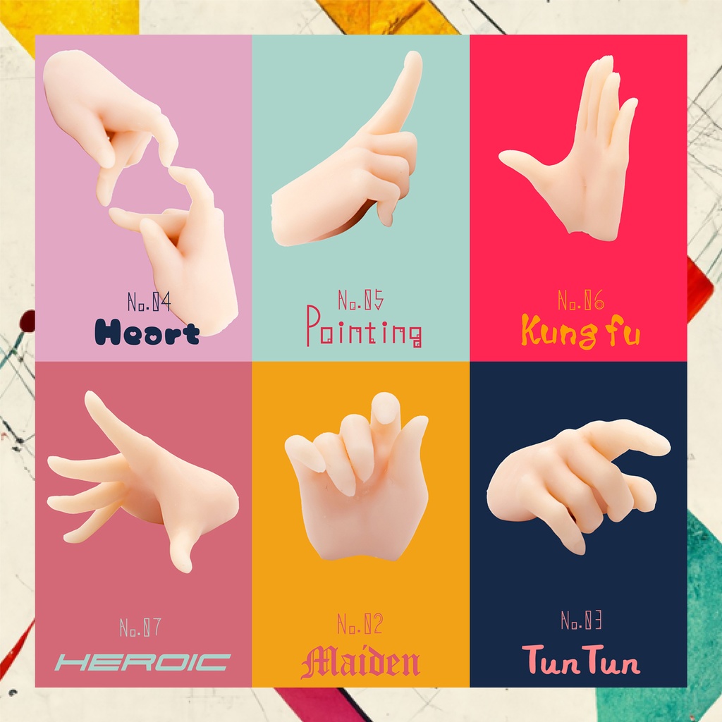 【DD用】ハンドパーツセット 01 - Basic - (6種12個) set