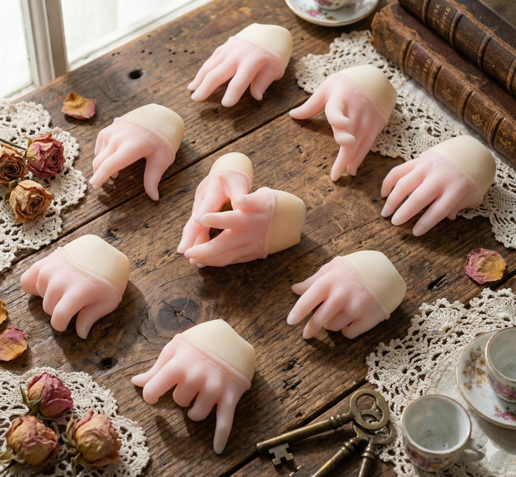 【MDD/DD】カラーハーフグローブSET:ピンク/ブラック