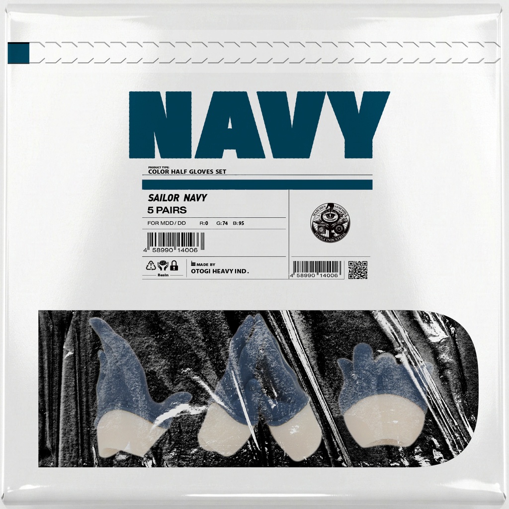  men'sDD カラーハーフグローブSET【 NAVY 】