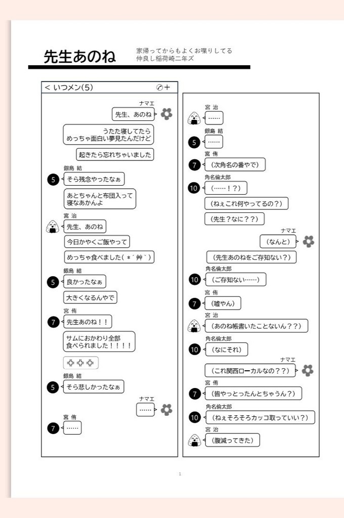 トーク風プラスまとめコピー本