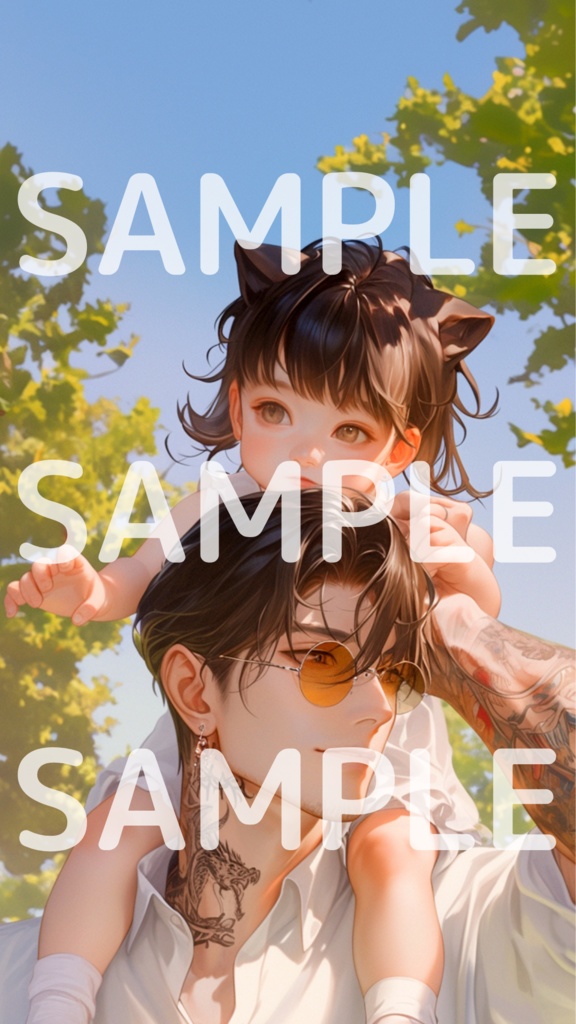 リー×ちびあきらスマホ壁紙(特典付き)Lee × Little Akira Smartphone Wallpaper (with bonus)