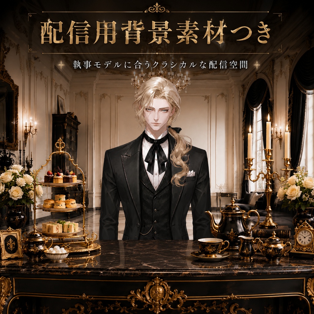 【汎用Live2Dモデル】カスタム執事男子(着脱差分あり)【VTube Studio対応】 / Custom Butler Male with Variations 【VTS Compatible】