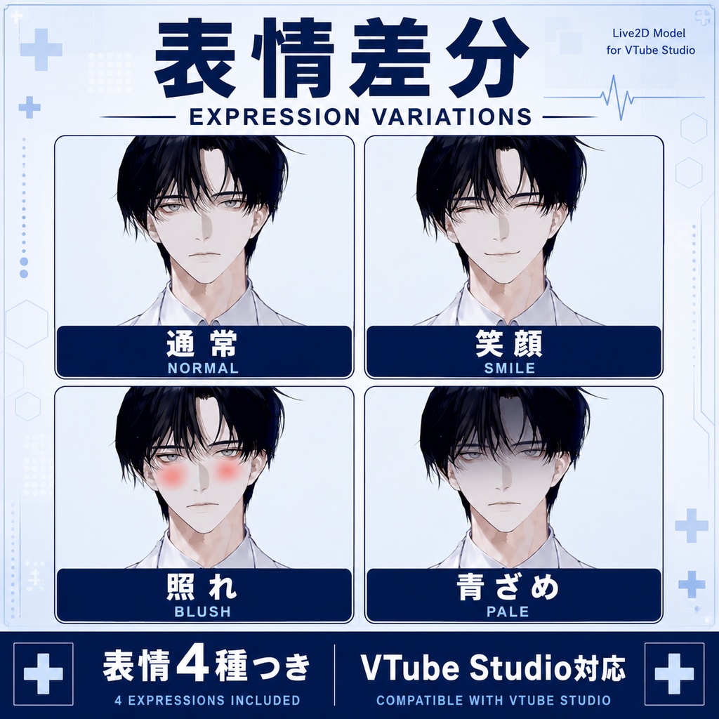 【汎用Live2Dモデル】白衣の病院先生男子【VTube Studio対応】/ Doctor Boy VTuber Model