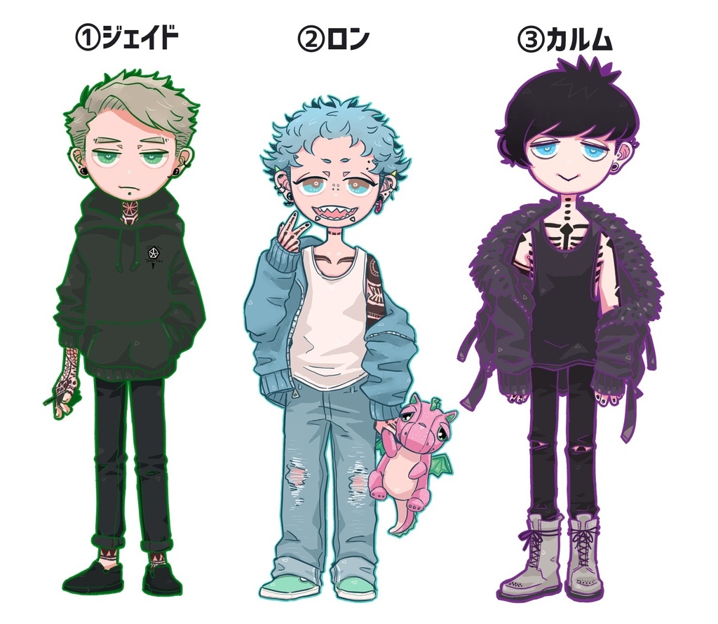 タトゥー男子アクキー(3種)
