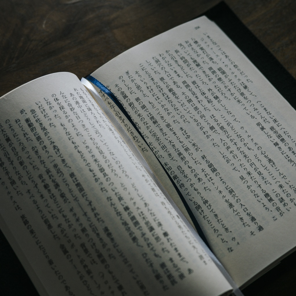 中年刺繍のブックカバー