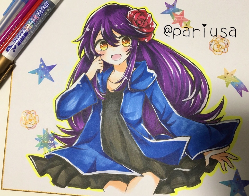 【オーダーメイド商品】世界に1枚しかない、あなただけの手描きイラスト色紙かきます!【特典付き★】