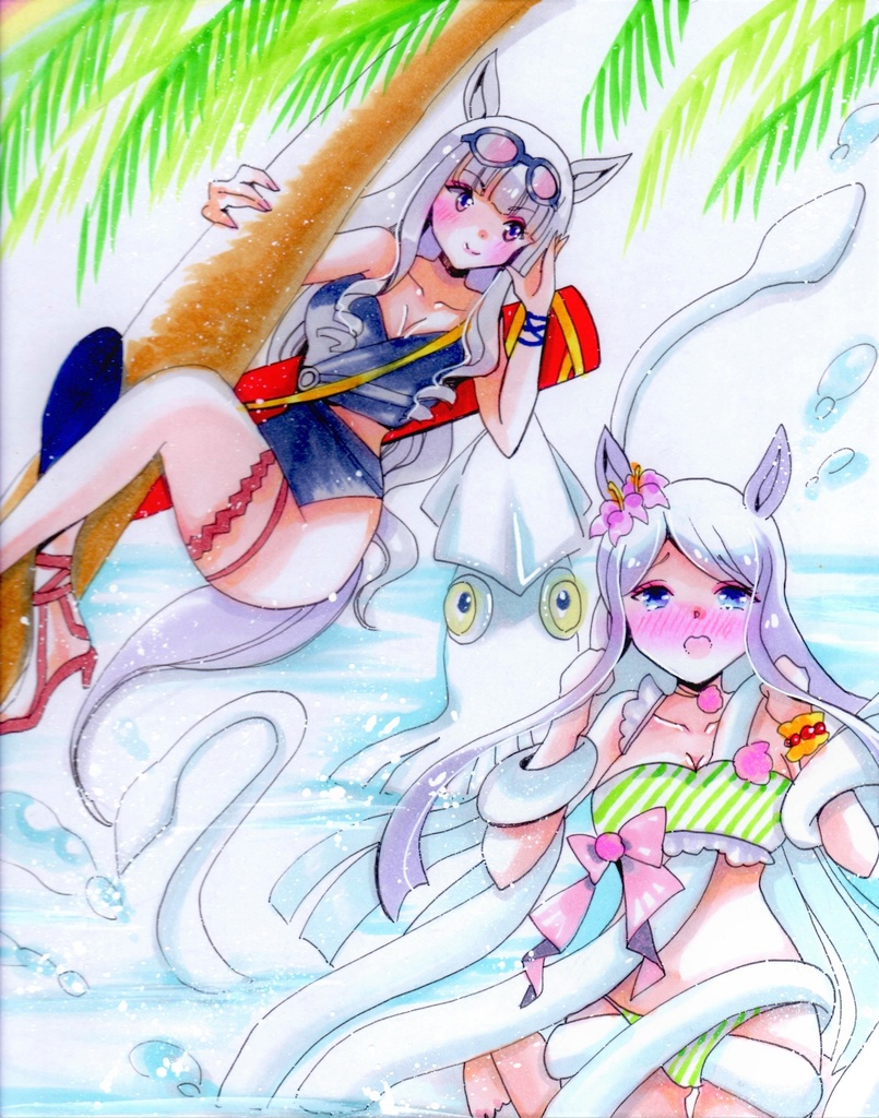 D 2/22まで【同人手描きイラスト/16500円】『カップリング(全身フリー)/大色紙』コピック・直筆イラスト