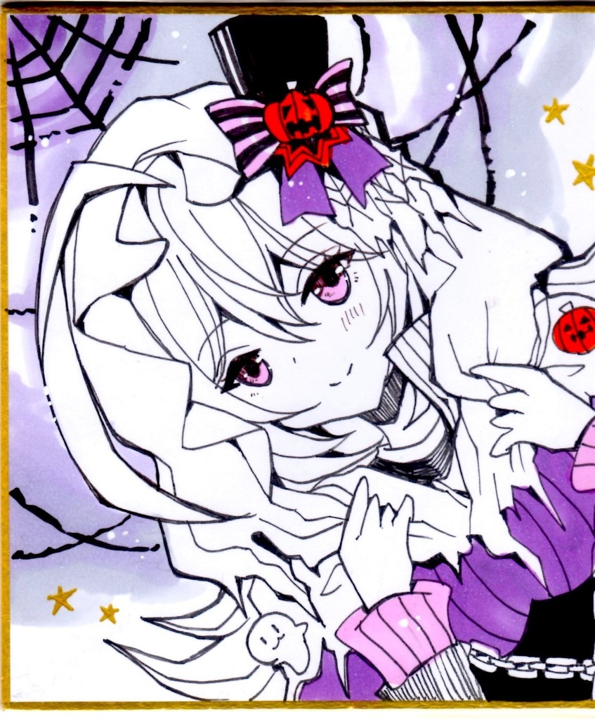 E 2/22まで!【同人手描きイラスト/4500円】『バストアップ/ミニ色紙』コピック・直筆イラスト