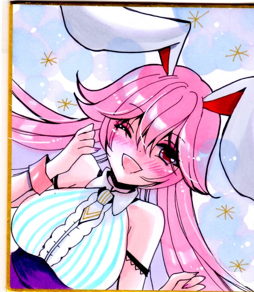 E 2/22まで!【同人手描きイラスト/4500円】『バストアップ/ミニ色紙』コピック・直筆イラスト